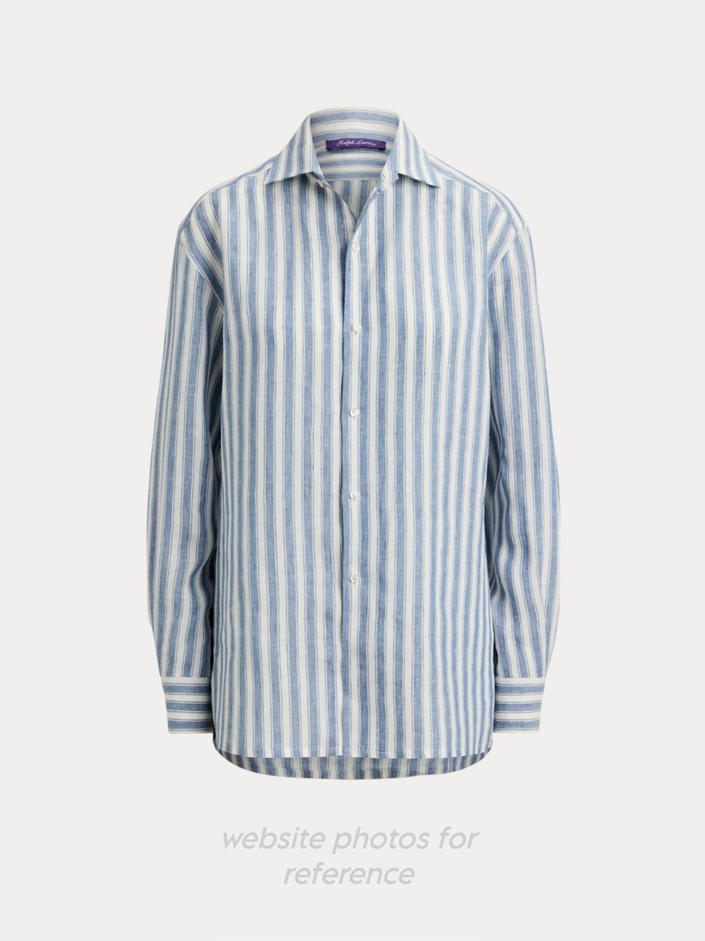 Ralph Lauren Collection Capri Relaxed Fit Striped Linen Shirt